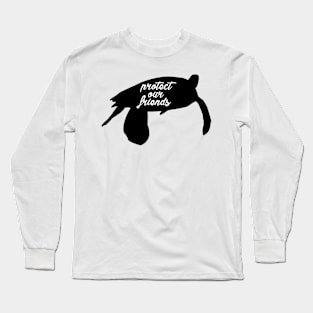 protect our friends - sea turtle Long Sleeve T-Shirt